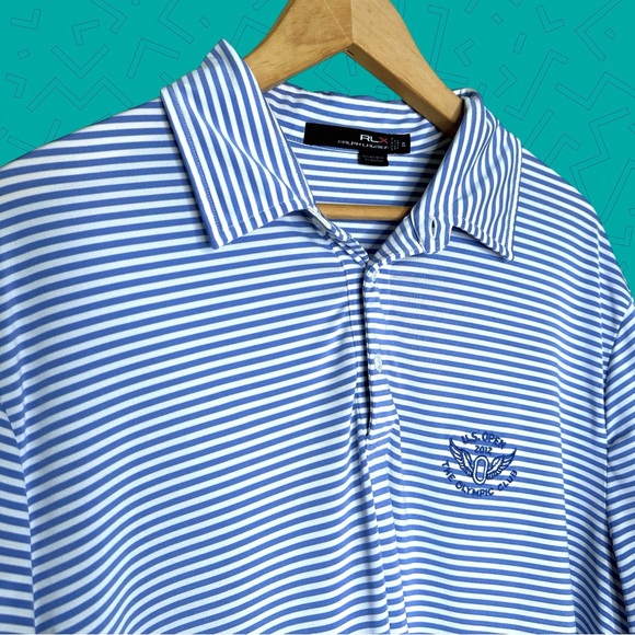 RLX Ralph Lauren US Open Golf Striped Polo shirt - Picture 1 of 6